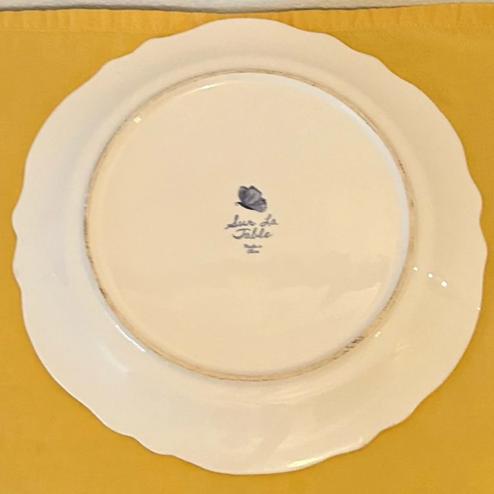 Sur la Table 9” floral plate with butterfly.